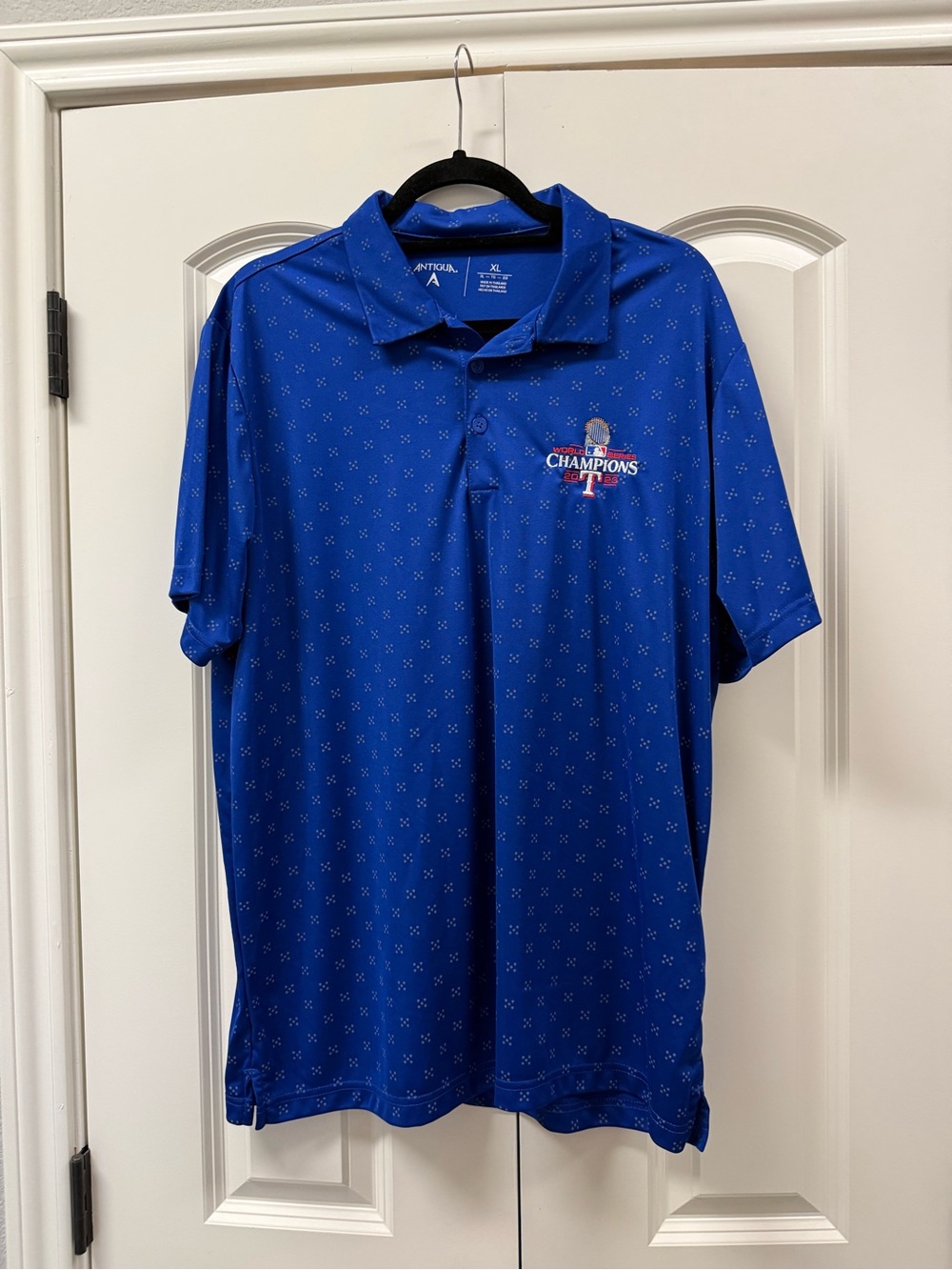Antigua Men's Texas Rangers 2023 World Series
Champions Spark Polo